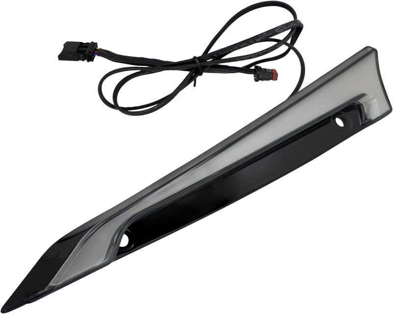 CARGLETRUE Windshield Trim Lights Windscreen Fairing Led Running Light Turn Signals Fit for Harley Touring Road Glide Models 2015-2023 Black - Image 4